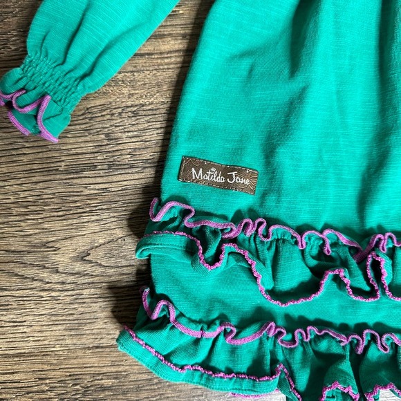 MATILDA JANE Under The Leaves Fall 2018 Green Purple Swing Top Dress 6-12mo - Picture 5 of 10